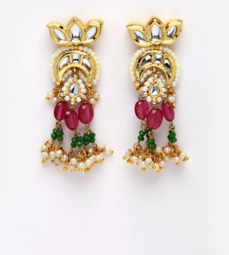 Dugristyle Plain Gold Sunset Drop Earring, Dged22146, Size (inches) : Free Size