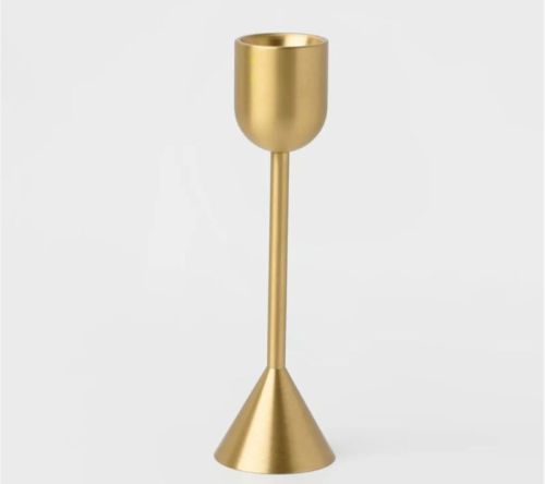 Polished Brass Candle Holder, Shape : Straight