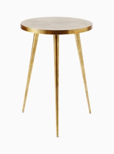 Plain Polished Round Aluminium Side Table, Color : Golden