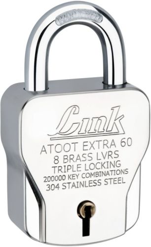 Polish Metal 60MM ATOOT EXTRA LINK PAD LOCK, Color : Silver For Door