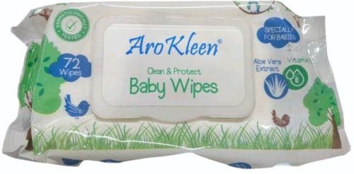 Plain Cotton Aro Kleen Baby Wipes, Color : White
