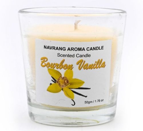 Bourbon Vanilla Votive Glass Candle For Decoration