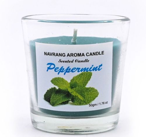 Peppermint Votive Glass Candle For Decoration