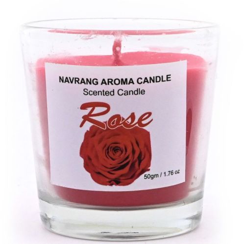 Rose Votive Glass Candle For Decoration