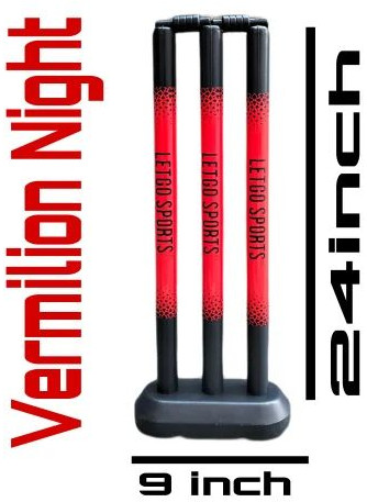 Letgo Sports Color Coated Plastic Vermillion Night Cricket Stump, Weight : 350gm