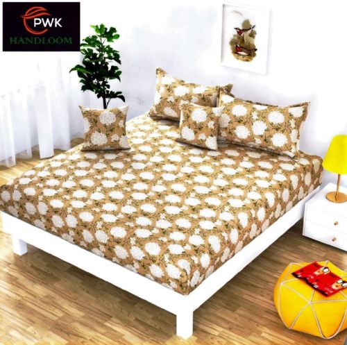 Pure Cotton Multicoloured Double Bed Sheet For Hotel Use, Bedroom Use