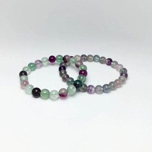 Multi Fluorite Gemstone Bracelets, Shape : Round