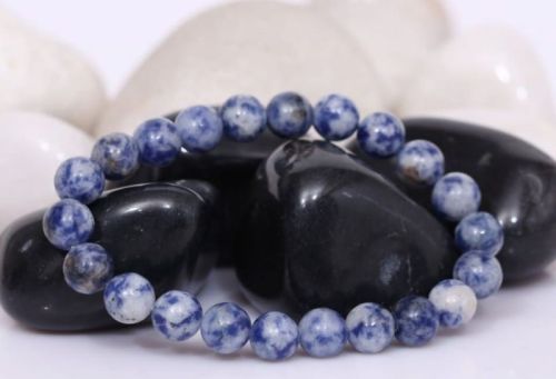 Polished Sodalite Gemstone Bracelets, Shape : Round