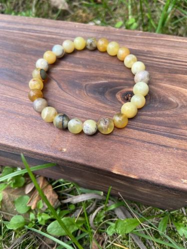 Polished Yellow Opal Gemstone Bracelets, Shape : Round