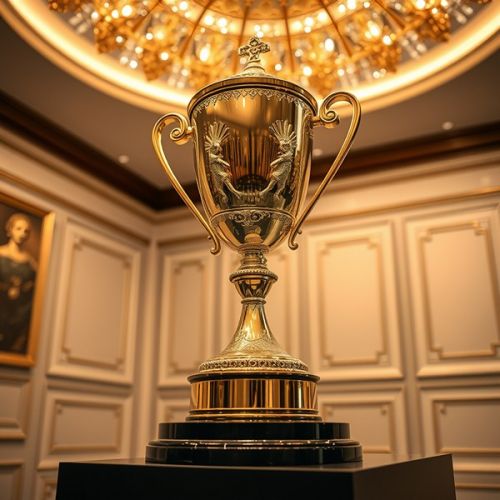 Ambit Print Metal Premium Golden Trophy, Color : Metalic, Silver