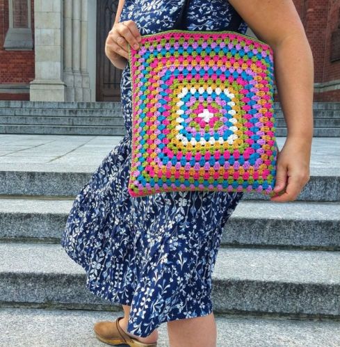 Crochet Tote Bag For College, Office