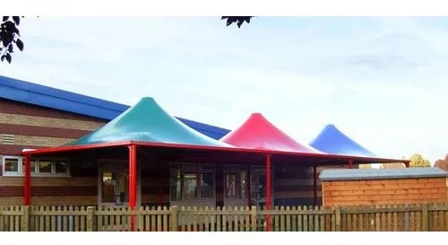 Plain Colored Tensile Structure, Cover Material : PVC Coated Fabric