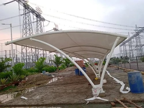 Sofiyan Craft Metal Polished Stainless Steel Parking Shed, Color : Blue, Green, White, Yellow