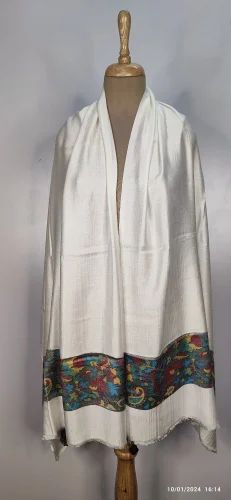 Ladies White Printed Modal Shawl, Technics : Machine Made