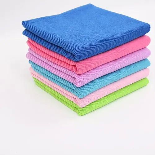 Plain Polyester Face Towel, Color : Multicolor