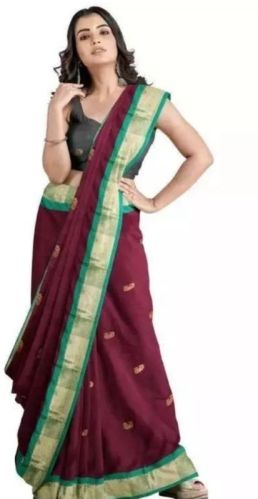 Novelty Enterprises Monica Printed Multicolor Cotton Silk Saree, Speciality : Easy Wash, Dry Cleaning