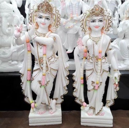 Marble Radha Krishna Moorti For Religious Place