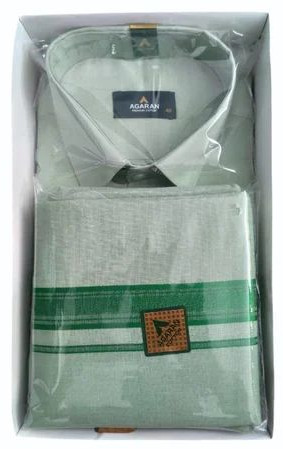 Mens Green Cotton Shirt Dhoti Set, Occasion (Style Type) : Casual Wear