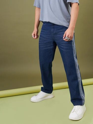 Plain Denim Mens Relaxed Fit Jeans, Technics : Machine Made
