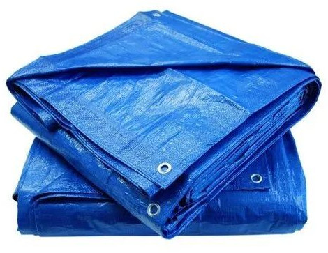 Plain Blue HDPE Tarpaulin For Used Waterproofing, Covering, Sheltering, Transportation, Protecting Goods From Weather