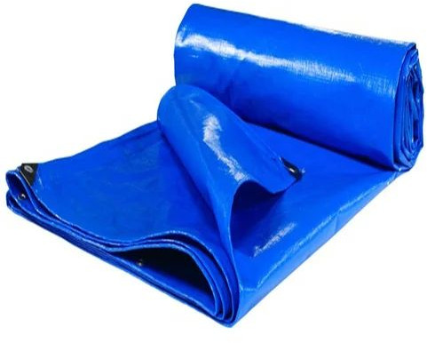 Plain Blue LDPE Tarpaulin For Used Waterproofing, Covering, Agriculture, Construction, Packaging