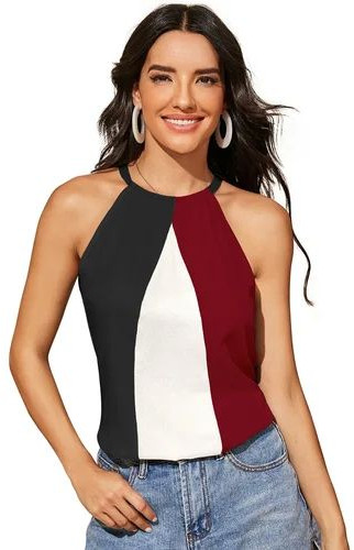 Cotton Ladies Halter Neck Top, Sleeve Type : Sleeveless