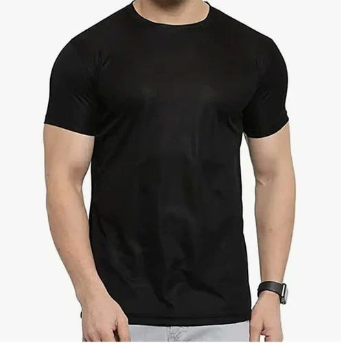 Plain Round Neck Cotton Blend Mens Slim Fit T-shirt, Sleeves Type : Half Sleeves