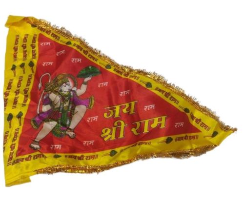 Polyester Printed Hanuman Ji Religious Flag For Religion Place