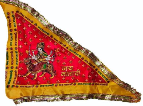 Printed Satin Jai Matadi Religious Flag, Color : Multicolor For Religion Place