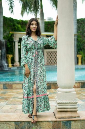 Long Front Cut Dress