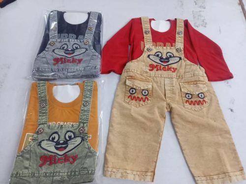 Multicolor Cotton Kids Dungaree Set, Age Group : 0-2 Year