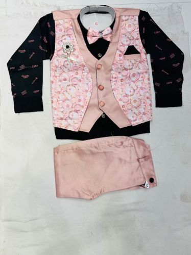 Peach Printed Kids Baba Suit, Gender : Boys