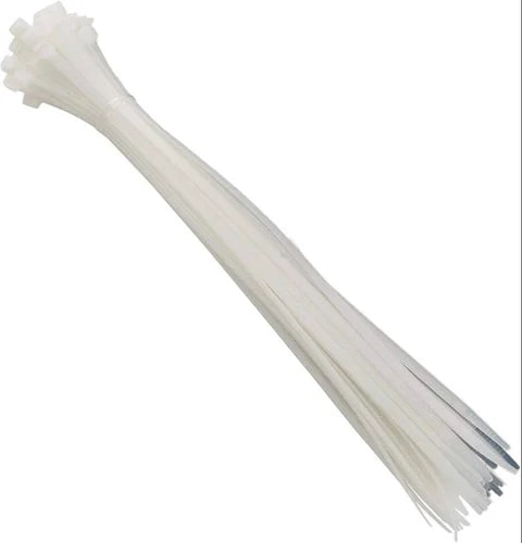 Polished Plastic 100 Mm Cable Ties, Color : White