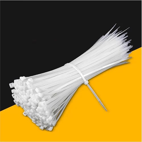 Polished Plastic 300X4.8 Mm Cable Ties, Color : White