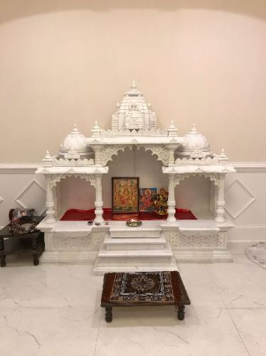 Smooth Polished Plain Marble Temple For Home, Stone Form : Ambaji