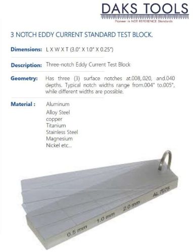 3 Notch Eddy Current Standard Test Block