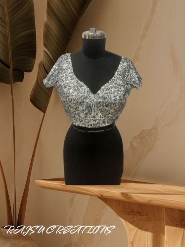 Printed Silk Designer Blouses All Sizes