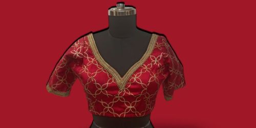 RajSu Creations Silk Printed Fancy Blouse, Stitch Type : Stitched