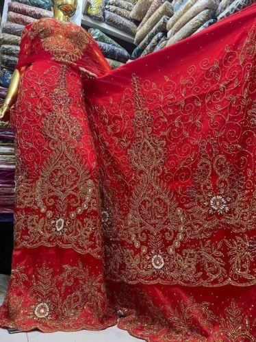 African George Hand Work Fabric For Garments