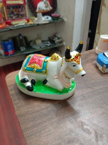 Marble Kamdhenu Cow Statue, Color : White