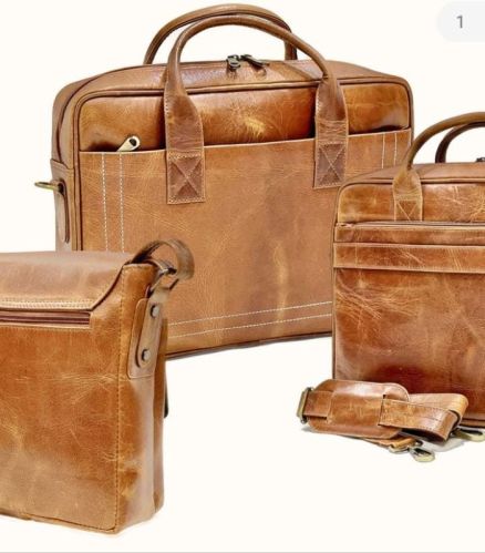 Plain Leather Bags, Color : Black, Brown Handled, Zipper