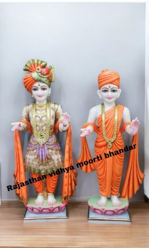 Plain Marble Swami Narayan Statue For Worship, Temple, Interior Decor, Office, Home, Gifting