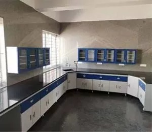 Polished Wooden C Shape Lab Table