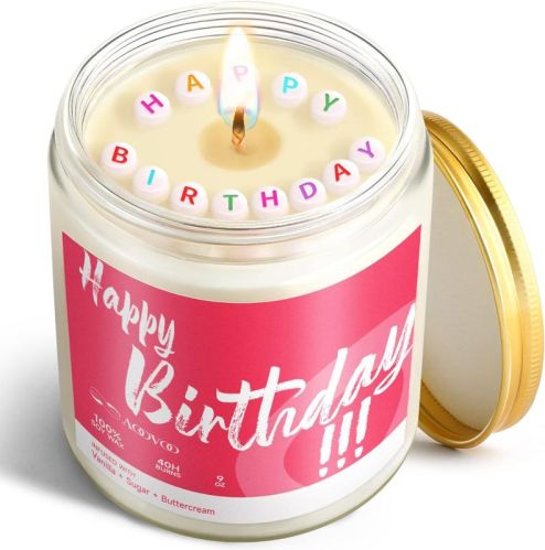 Iris Soy Wax Birthday Scented Candle, Color : White
