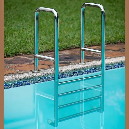 Polished Stainless Steel Silver Swimming Pool Ladder