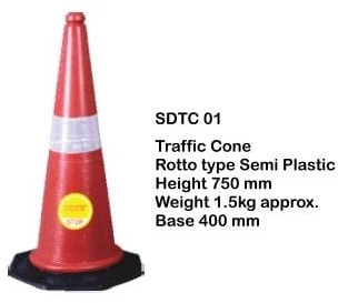 Plastic Polished Roto Safety Cone, Shape : Conical