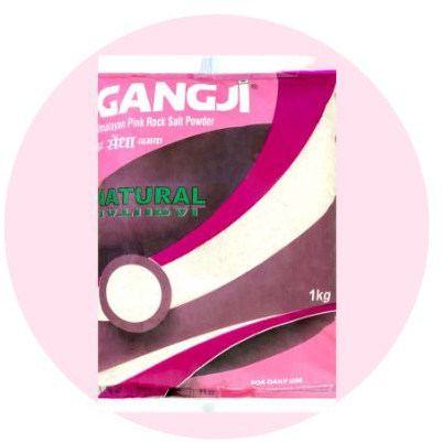 GANGJI Himalayan Pink Rock Salt Powder (1kg Pouch)
