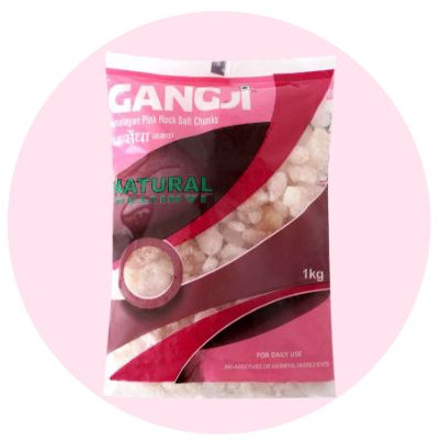 GANGJI Himalayan Pink Salt Lumps (1kg Pouch)