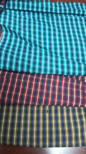 Dull PC Checked Yarn Dyed Shirting Fabric, Roll Length : 100 Mtrs