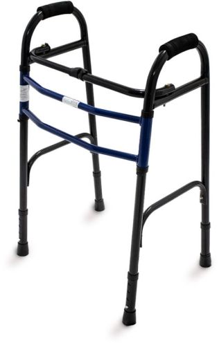 Healthshine Polished Steel Adjustable Folding Walker, Color : Black